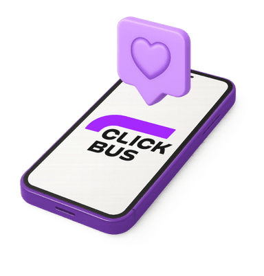 Smartphone com o aplicativo ClickBus aberto